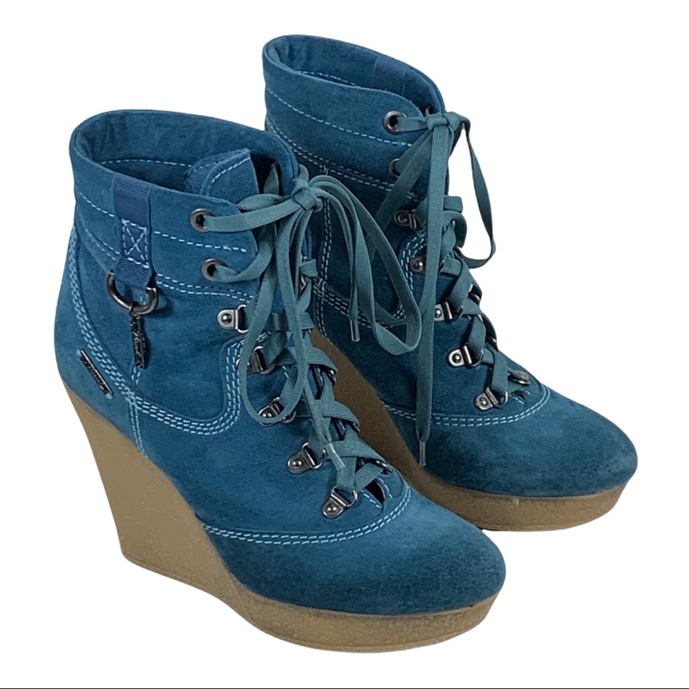 DIESEL SUEDE PLATFORM WEDGE BOOTS Sz 6.5
